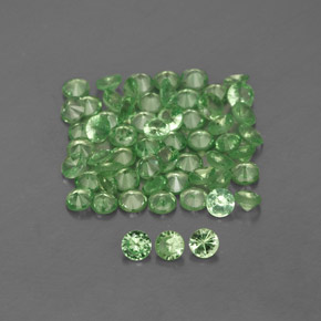 Gemas de granate tsavorita verde natural de  ct, corte redondo, VVS-VS