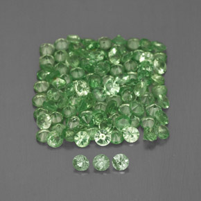 Gemas de granate tsavorita Verde natural de  ct, Corte Redondo, VVS-VS