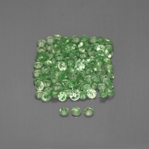 Gemas de granate tsavorita Verde natural de  ct, Corte Redondo, VVS-VS