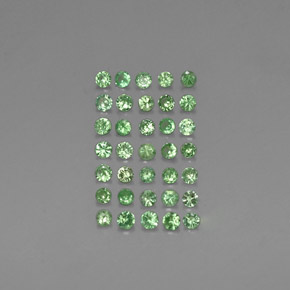 Gemas de granate tsavorita Verde cromo natural de  ct, Corte Redondo, VVS-VS