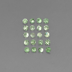 Gemas de granate tsavorita verde natural de  ct, corte redondo, VVS-VS