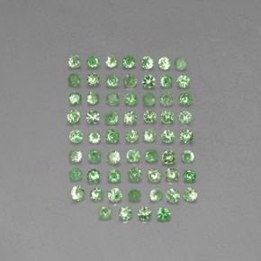 Gemas de granate tsavorita verde natural de  ct, corte redondo, VVS-VS