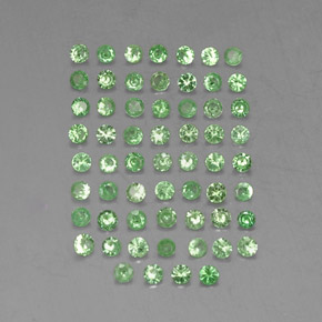 Gemas de granate tsavorita verde natural de  ct, corte redondo, VVS-VS
