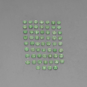 Gemas de granate tsavorita verde natural de  ct, corte redondo, VVS-VS