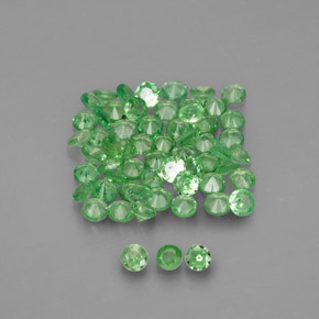 Gemas de granate tsavorita verde natural de  ct, corte redondo, VVS-VS