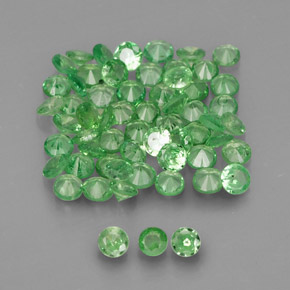 Gemas de granate tsavorita verde natural de  ct, corte redondo, VVS-VS