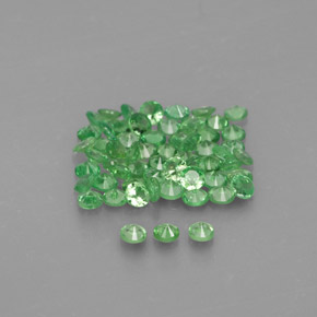 Gemas de granate tsavorita verde natural de  ct, corte redondo, VVS-VS