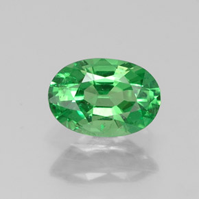 Granate tsavorita verde natural de 0,64 ct, corte óvalo, SI