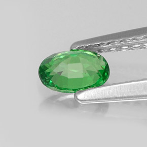 Granate tsavorita verde natural de 0,35 ct, corte óvalo, VS