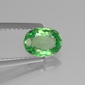 Granate tsavorita verde natural de 0,89 ct, corte óvalo, VS