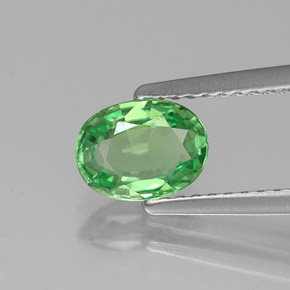 Granate tsavorita verde natural de 0,89 ct, corte óvalo, VS