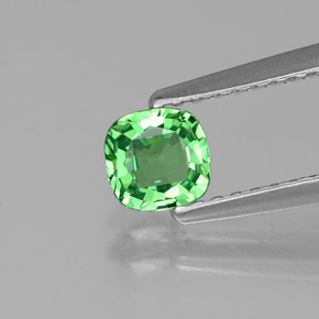 Granate tsavorita verde natural de 0,44 ct, corte cojín, VVS-VS