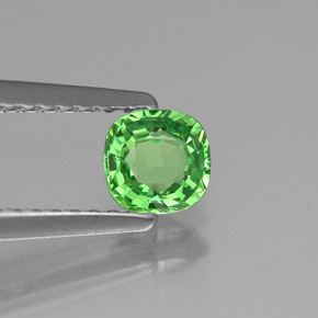 Granate tsavorita verde natural de 0,48 ct, corte cojín, VVS-VS