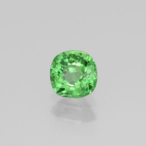 Granate tsavorita verde natural de 0,48 ct, corte cojín, VS