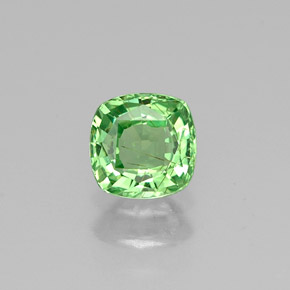 Granate tsavorita verde natural de 0,50 ct, corte cojín, VS