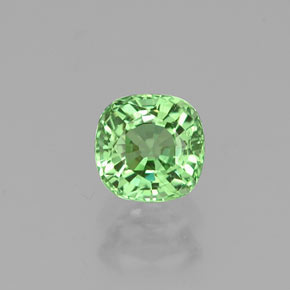 Granate tsavorita verde natural de 0,60 ct, corte cojín, VS