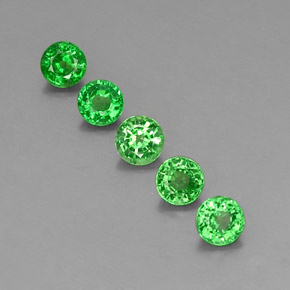 Gemas de granate tsavorita verde natural de  ct, corte redondo, VS-SI