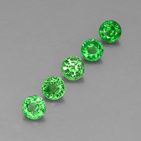 Gemas de granate tsavorita verde natural de  ct, corte redondo, VS-SI