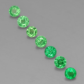 Gemas de granate tsavorita verde natural de  ct, corte redondo, VVS-VS