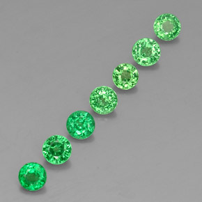 Gemas de granate tsavorita verde natural de  ct, corte redondo, VVS-VS