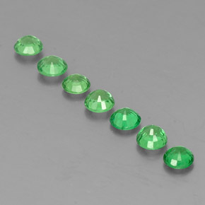 Gemas de granate tsavorita verde natural de  ct, corte redondo, VVS-VS
