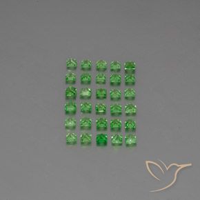 Gemas de Granate tsavorita Verde medio natural de 2.38 ct, Cuadrado, VVS-VS
