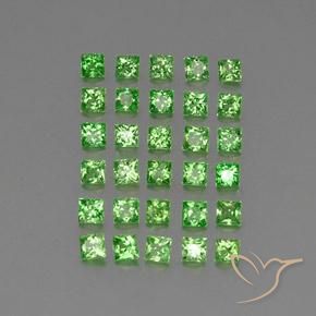 Gemas de Granate Tsavorita Verde vivo natural de 2.66 ct, Cuadrado, VVS-VS
