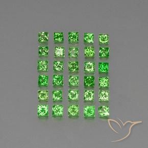 Gemas de Granate tsavorita Verde claro natural de 2.42 ct, Cuadrado, VVS-VS