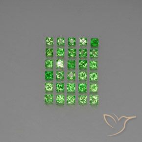 2.77ctw Natural Verde vivo Granate Tsavorita, Cuadrado, VVS-VS