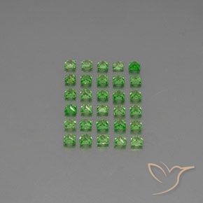 Gemas de Granate tsavorita Verde vivo natural de 2.77 ct, Cuadrado, VVS-VS