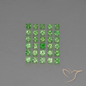 2.74ctw Natural Verde vivo Granate Tsavorita, Cuadrado, VVS-VS