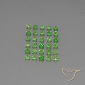 Gemas de Granate Tsavorita Verde eléctrico natural de 2.96 ct, Cuadrado, VVS-VS