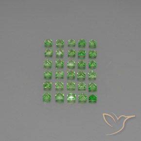 Gemas de Granate tsavorita Verde medio natural de 2.70 ct, Cuadrado, VVS-VS