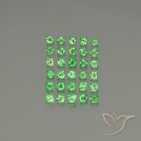 2.80ctw Natural Verde medio Granate Tsavorita, Cuadrado, VVS-VS