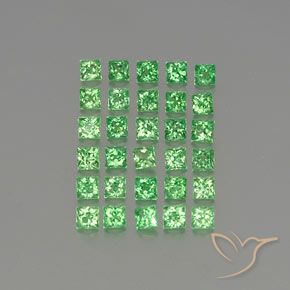 Gemas de Granate tsavorita Verde eléctrico natural de 2.36 ct, Cuadrado, VVS-VS