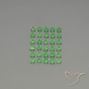 Gemas de Granate tsavorita Verde eléctrico natural de 2.36 ct, Cuadrado, VVS-VS