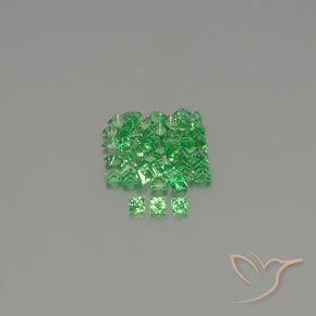 Gemas de Granate Tsavorita Verde claro natural de 2.37 ct, Cuadrado, VVS-VS