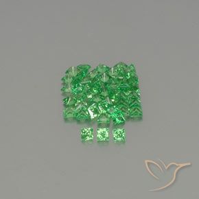Gemas de Granate Tsavorita Verde claro natural de 2.37 ct, Cuadrado, VVS-VS