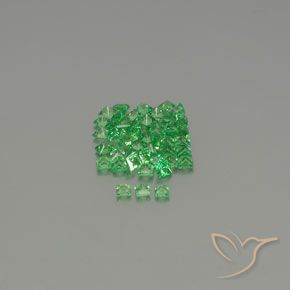 Gemas de Granate Tsavorita Verde claro natural de 2.37 ct, Cuadrado, VVS-VS