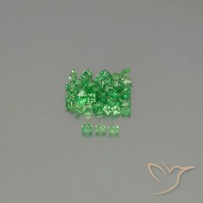 Gemas de granate tsavorita Verde eléctrico natural de 2.13 ct, Cuadrado, VVS-VS