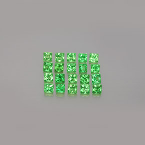Gemas de granate tsavorita verde natural de  ct, cuadrado, VVS-VS