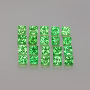 Gemas de granate tsavorita verde natural de  ct, cuadrado, VVS-VS