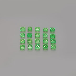 Gemas de granate tsavorita verde natural de  ct, cuadrado, VVS-VS