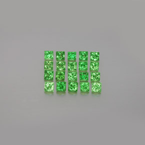 Gemas de granate tsavorita verde natural de  ct, cuadrado, VVS-VS