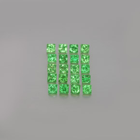 Gemas de granate tsavorita verde natural de  ct, cuadrado, VVS-VS