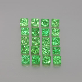 Gemas de granate tsavorita verde natural de  ct, cuadrado, VVS-VS