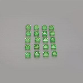 Gemas de granate tsavorita verde natural de  ct, cuadrado, VVS-VS