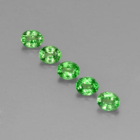 Gemas de granate tsavorita verde natural de  ct, corte óvalo, VS