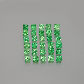 Gemas de granate tsavorita verde natural de 1,62 ct, cuadrado, VVS-VS