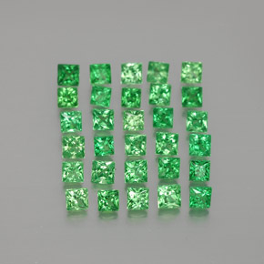 Gemas de granate tsavorita verde natural de 1,62 ct, cuadrado, VVS-VS